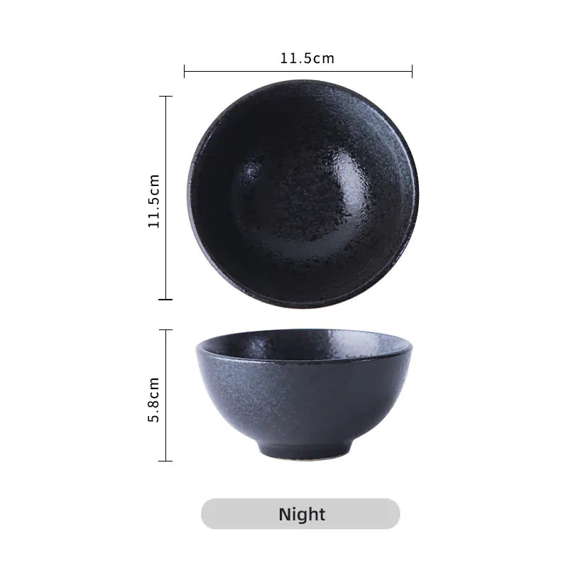 Japanese Style Ceramic Rice and Soup Bowl Set