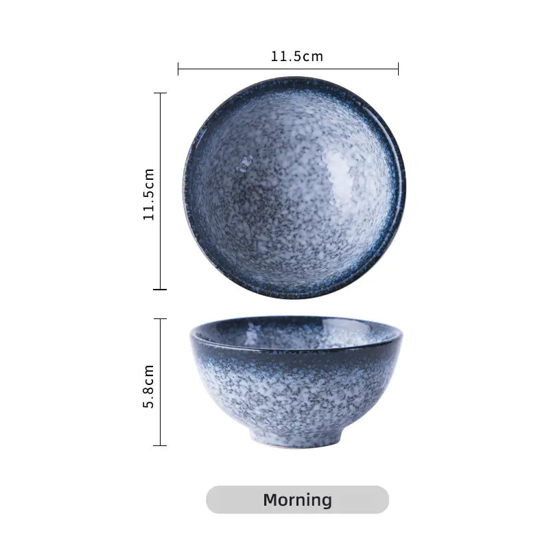 Japanese Style Ceramic Rice and Soup Bowl Set