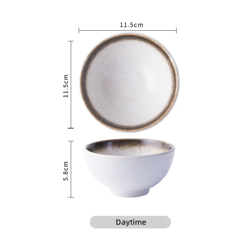 Japanese Style Ceramic Rice and Soup Bowl Set